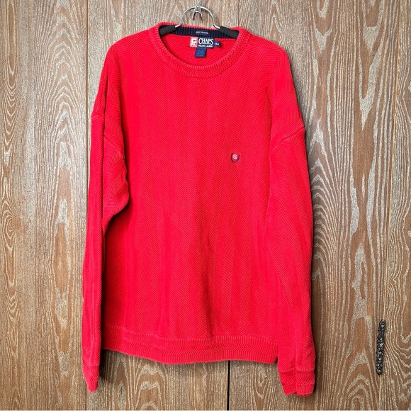 Chaps Ralph Lauren‎ Crown Cable Knit Hand Framed Red Pullover Sweater Men's 2XLT - Picture 1 of 9
